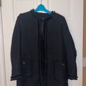 Zara Black Tweed Coat